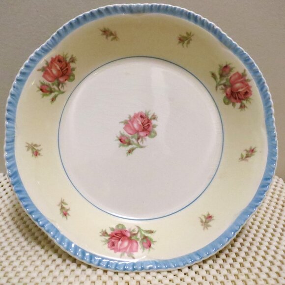 Wood's Ivory Ware X4 Cereal Soup Bowl Pink Rose 7.5" Earthenware England - Picture 3 of 7